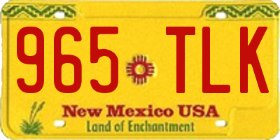 NM license plate 965TLK