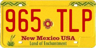 NM license plate 965TLP