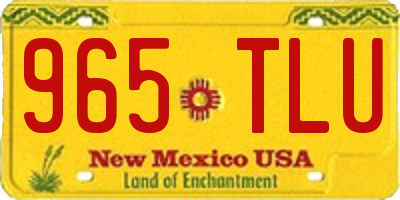 NM license plate 965TLU