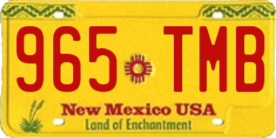 NM license plate 965TMB