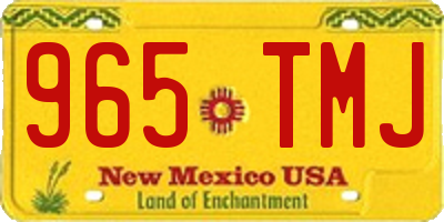 NM license plate 965TMJ