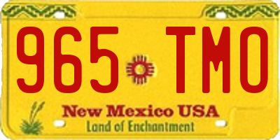 NM license plate 965TMO