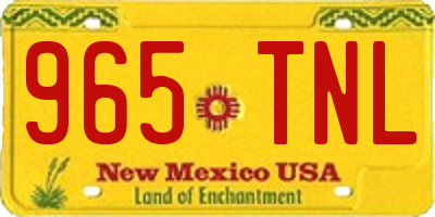 NM license plate 965TNL