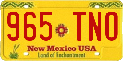 NM license plate 965TNO
