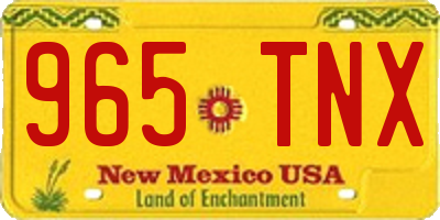 NM license plate 965TNX