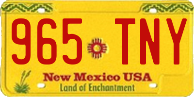 NM license plate 965TNY