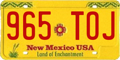 NM license plate 965TOJ