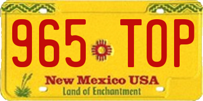 NM license plate 965TOP