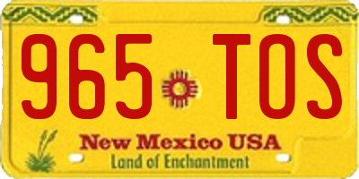 NM license plate 965TOS
