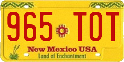 NM license plate 965TOT