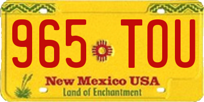 NM license plate 965TOU
