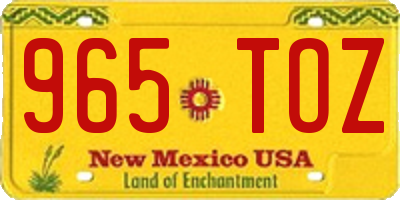 NM license plate 965TOZ