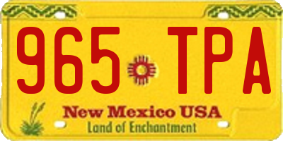 NM license plate 965TPA