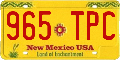 NM license plate 965TPC