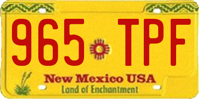 NM license plate 965TPF