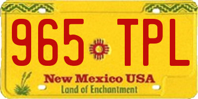 NM license plate 965TPL