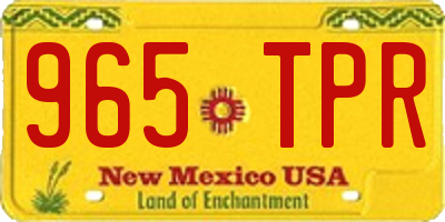 NM license plate 965TPR