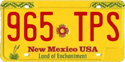 NM license plate 965TPS