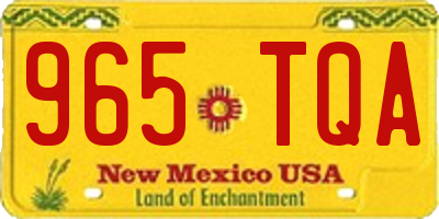NM license plate 965TQA