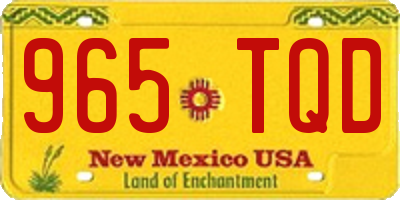 NM license plate 965TQD
