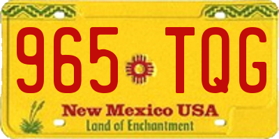 NM license plate 965TQG