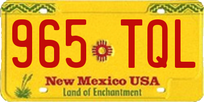 NM license plate 965TQL