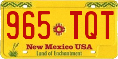 NM license plate 965TQT