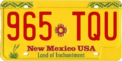 NM license plate 965TQU