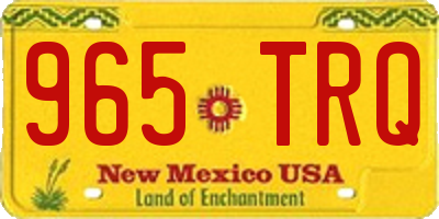 NM license plate 965TRQ