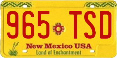 NM license plate 965TSD