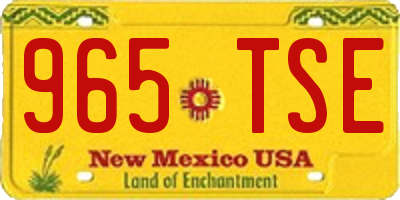 NM license plate 965TSE