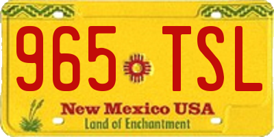 NM license plate 965TSL