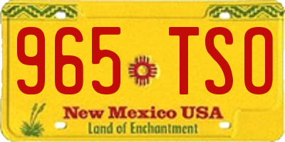 NM license plate 965TSO