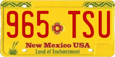 NM license plate 965TSU