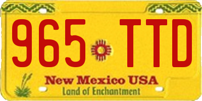 NM license plate 965TTD