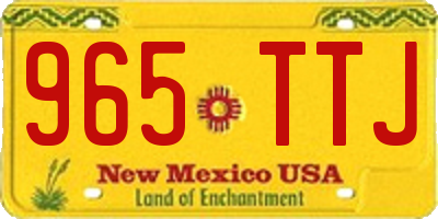 NM license plate 965TTJ