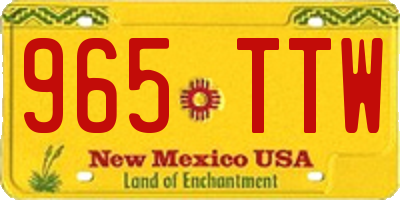 NM license plate 965TTW