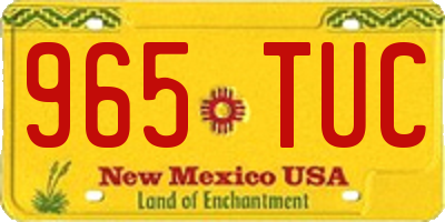 NM license plate 965TUC