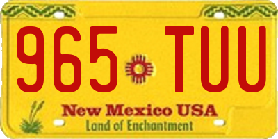 NM license plate 965TUU