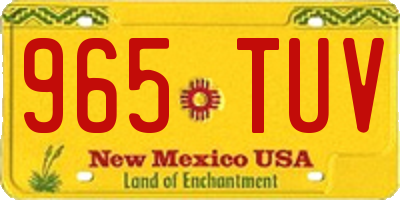 NM license plate 965TUV