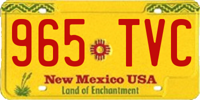 NM license plate 965TVC