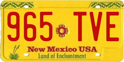 NM license plate 965TVE