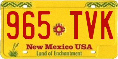 NM license plate 965TVK