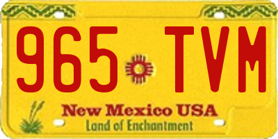 NM license plate 965TVM