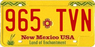 NM license plate 965TVN