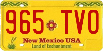 NM license plate 965TVO