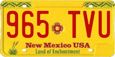 NM license plate 965TVU