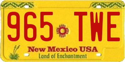 NM license plate 965TWE