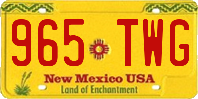 NM license plate 965TWG