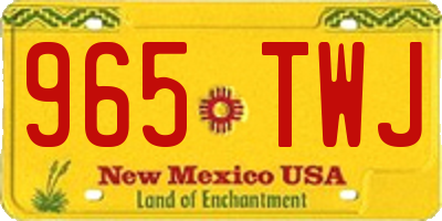 NM license plate 965TWJ